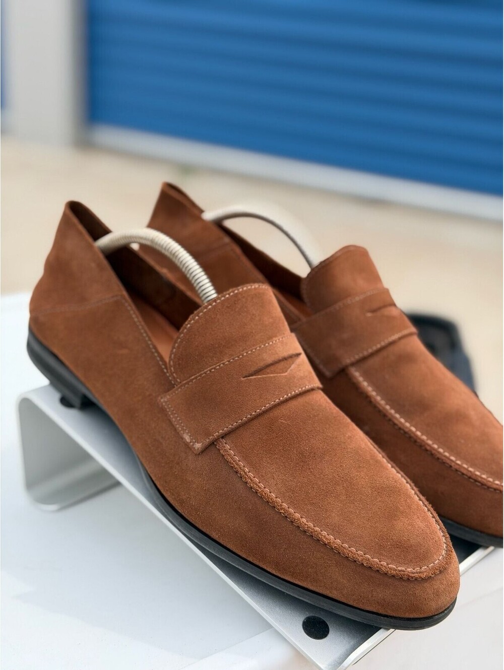Wolf & Shepherd Monaco‎ Penny Loafer Brown Suede Size 10
